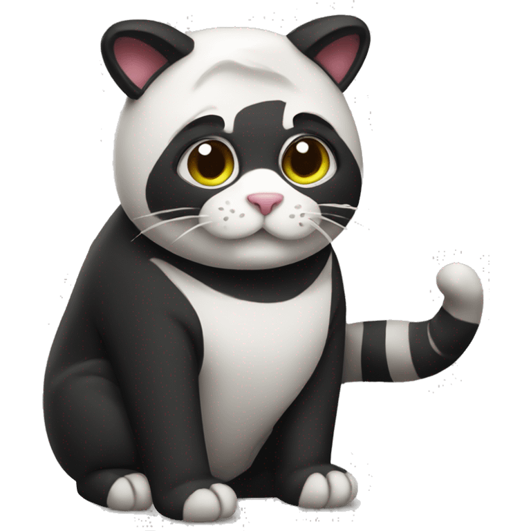 Cat wearing a panda costume  emoji