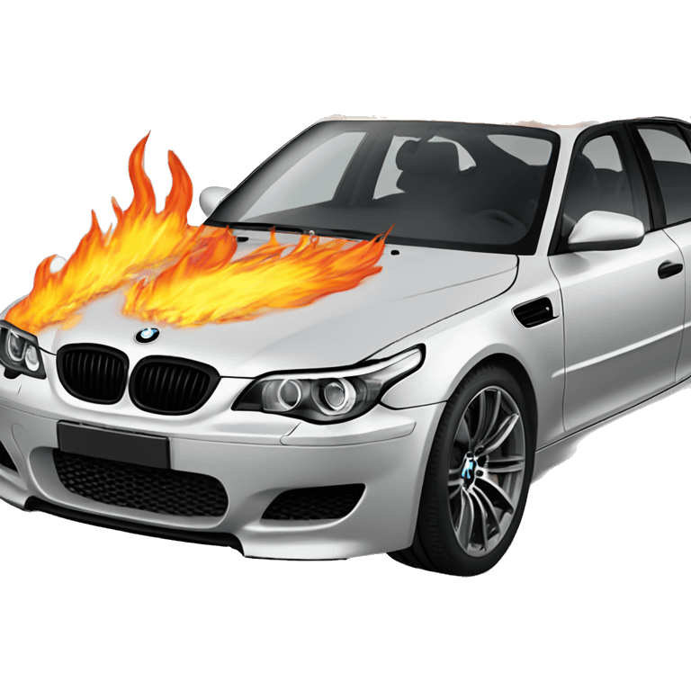 bmw m5 car with fire emoji