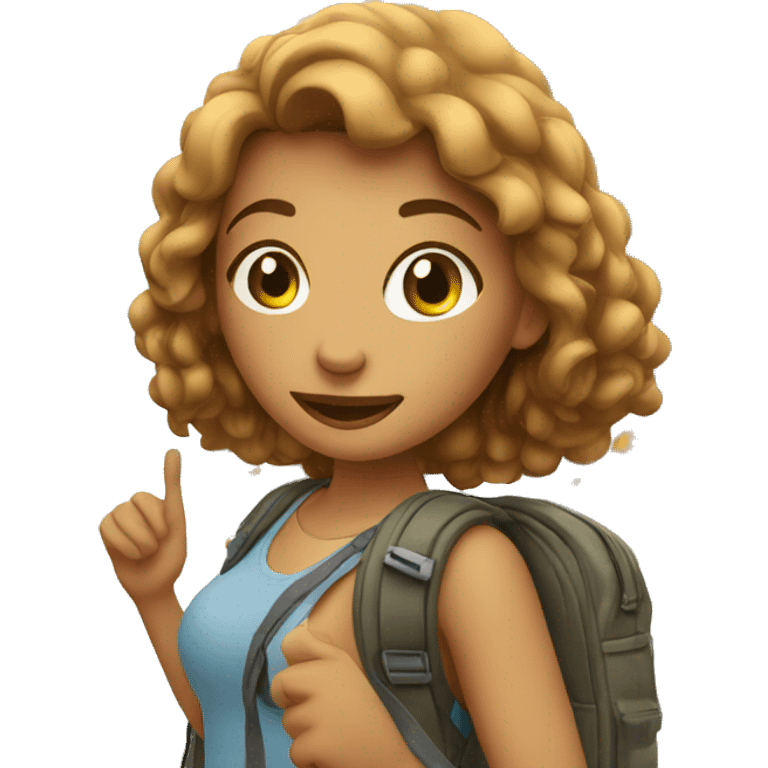 young woman tourist in a big city emoji