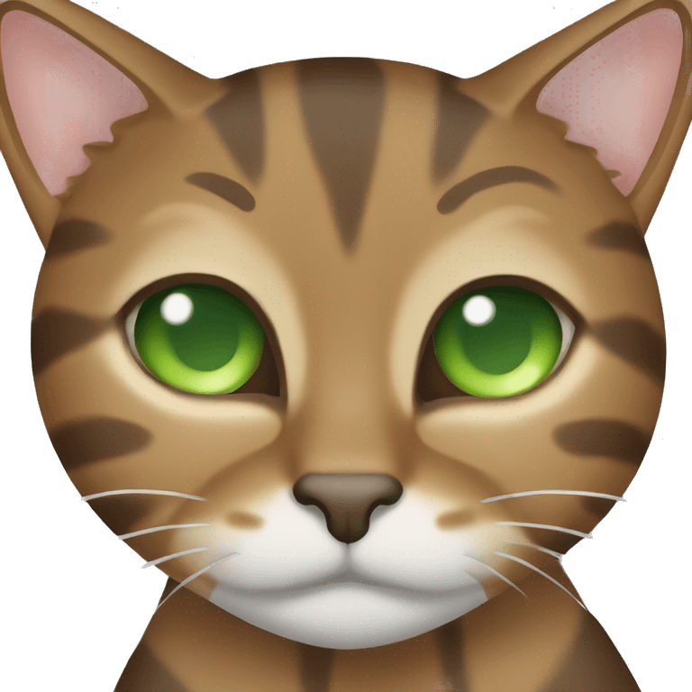 A brown tabby cat with green eyes surfing  emoji