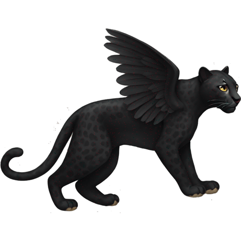 winged black leopard emoji