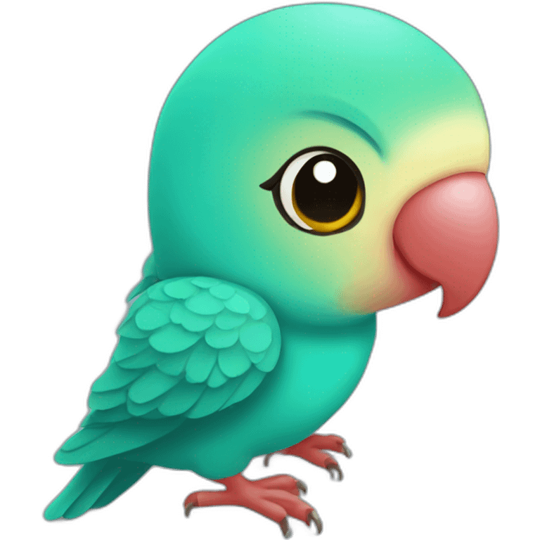 Two turquoise lovebird emoji