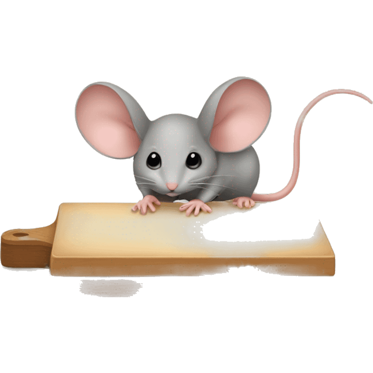 Small mouse with a board in that board write “shundan eali” emoji