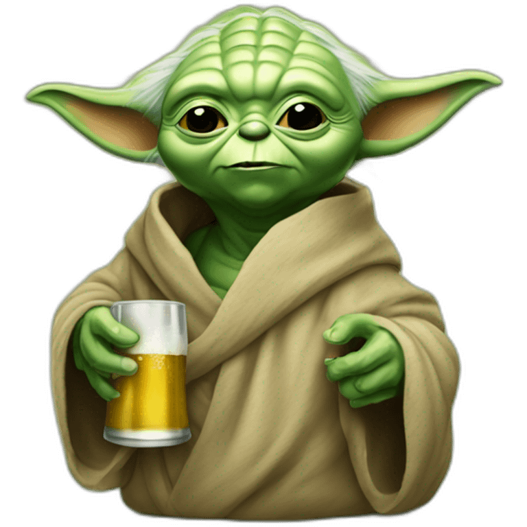 Yoda buvant une bière emoji