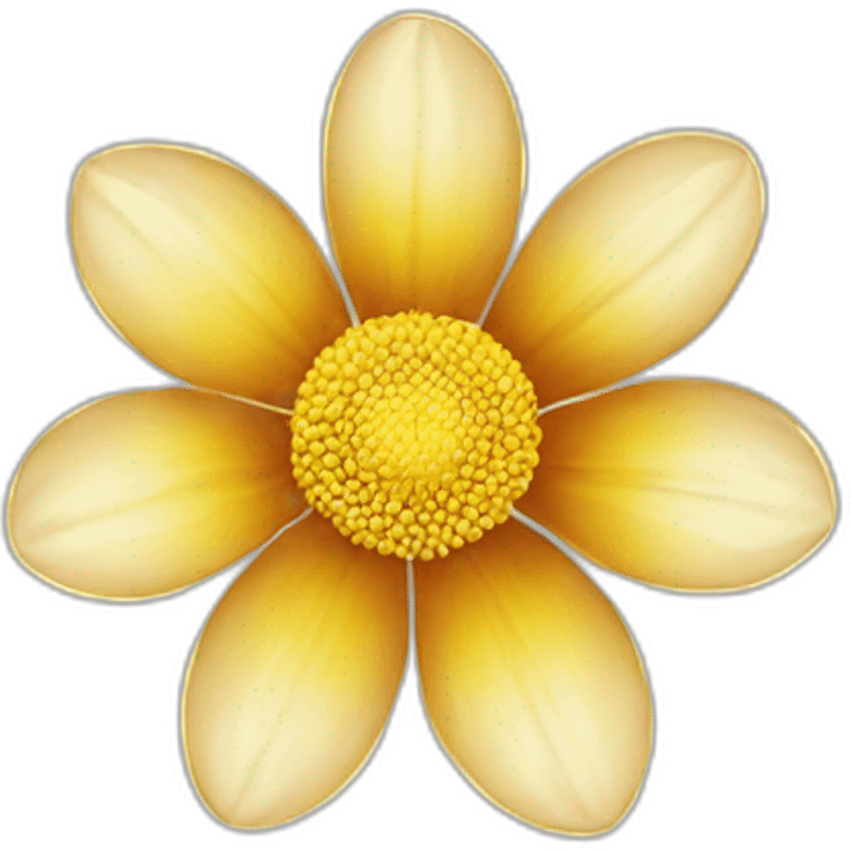 Flower half golden half silver emoji