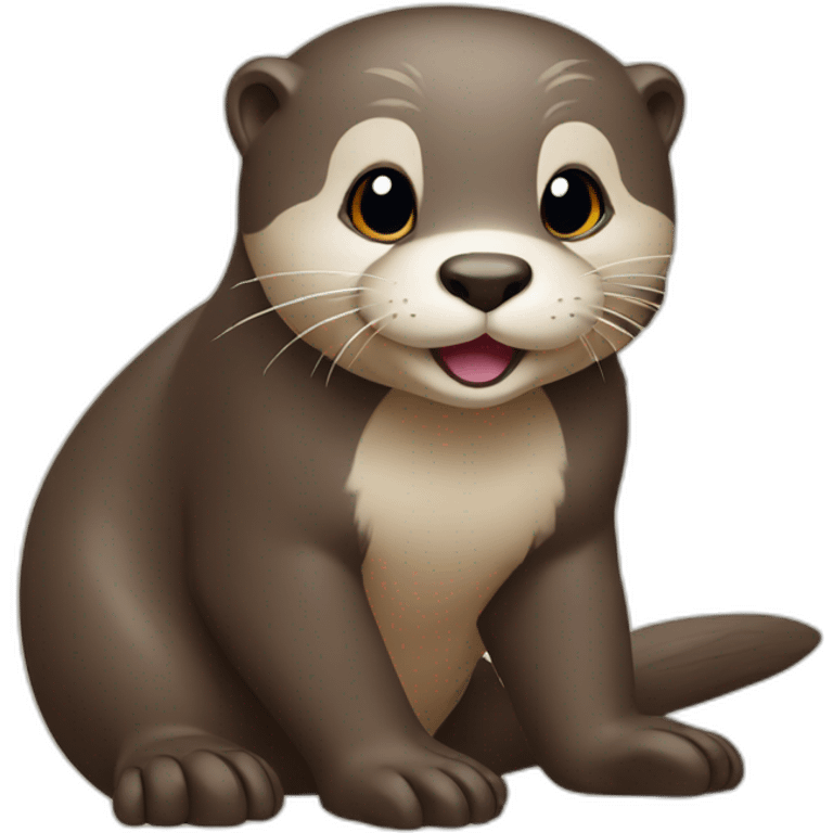 otter, letter in paws emoji