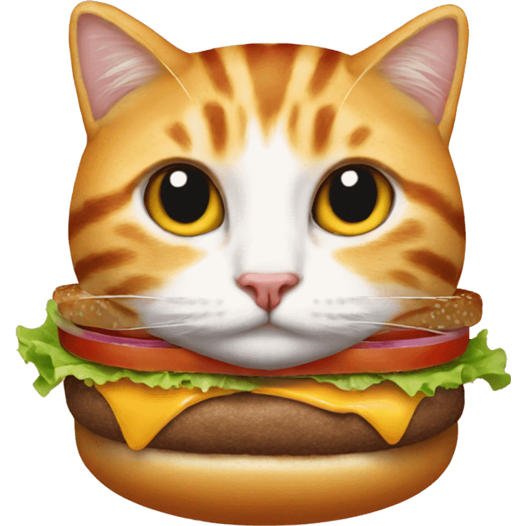 Burger on a cat emoji