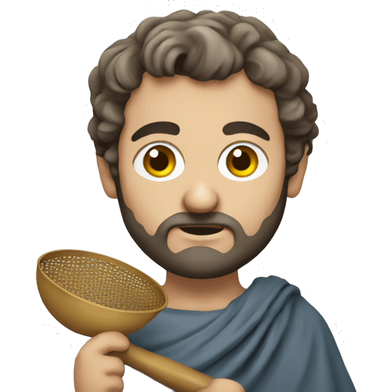 greek philosopher holding a sieve with a handle emoji