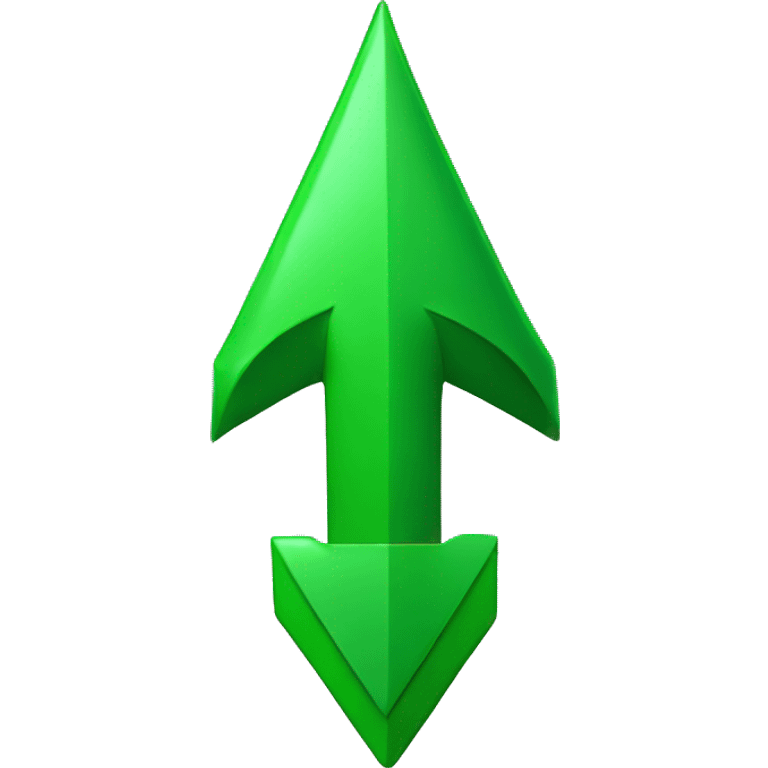 arrow going up and to the right in green emoji