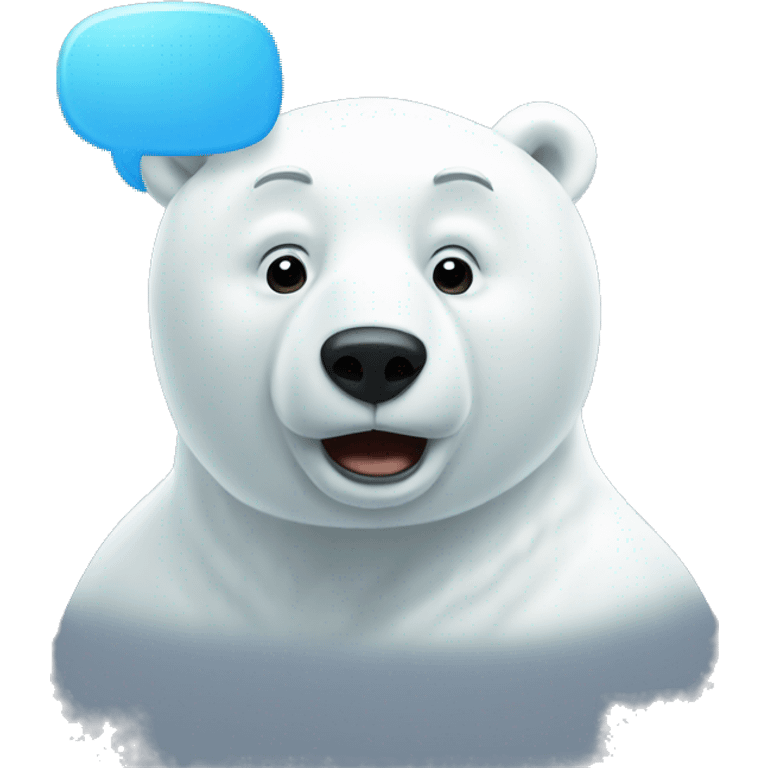 Polar bear with a thought bubble emoji