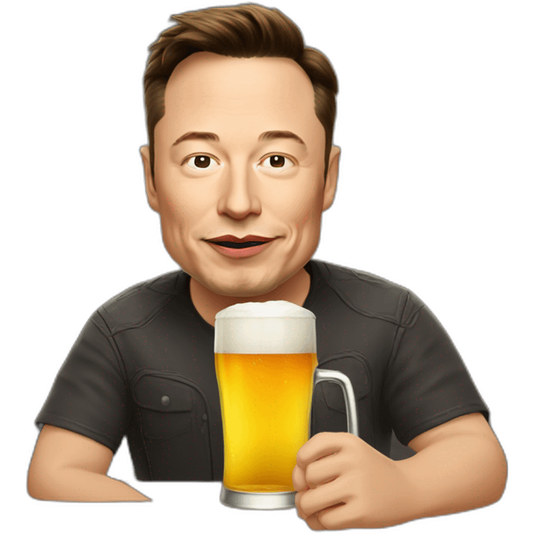 Elon musk drinking a beer emoji