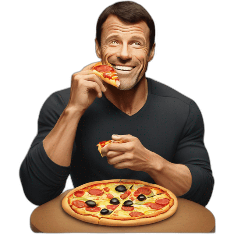 TONY ROBBINS EATING PIZZA emoji