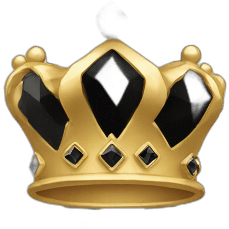 gold Black diamond crown emoji