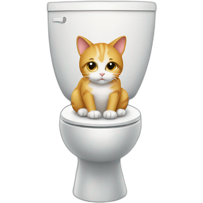 cat sit on toilet emoji