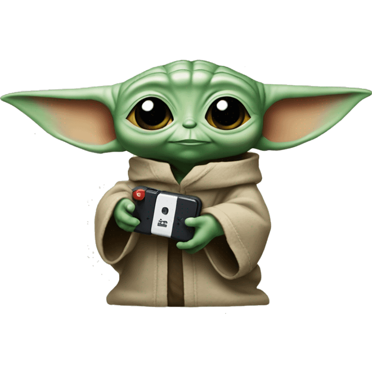 BABY YODA WITH THE SWITCH IN HAND emoji