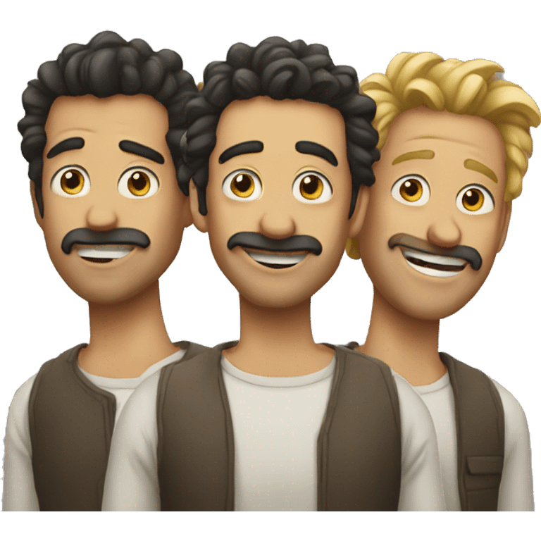 three crazy different mans emoji