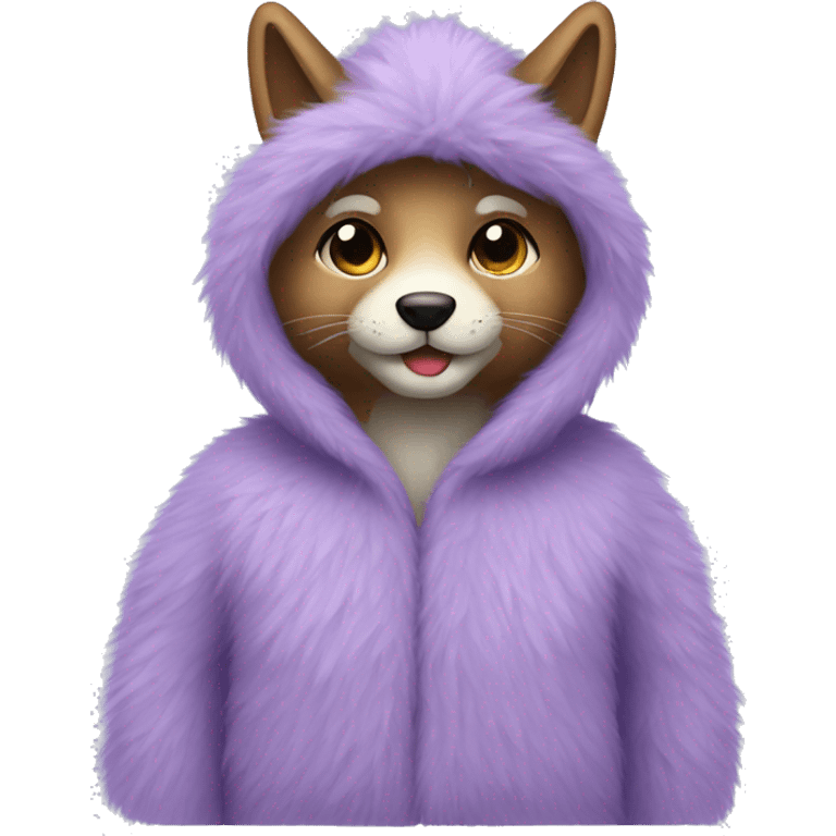 Lavender furry coat  emoji