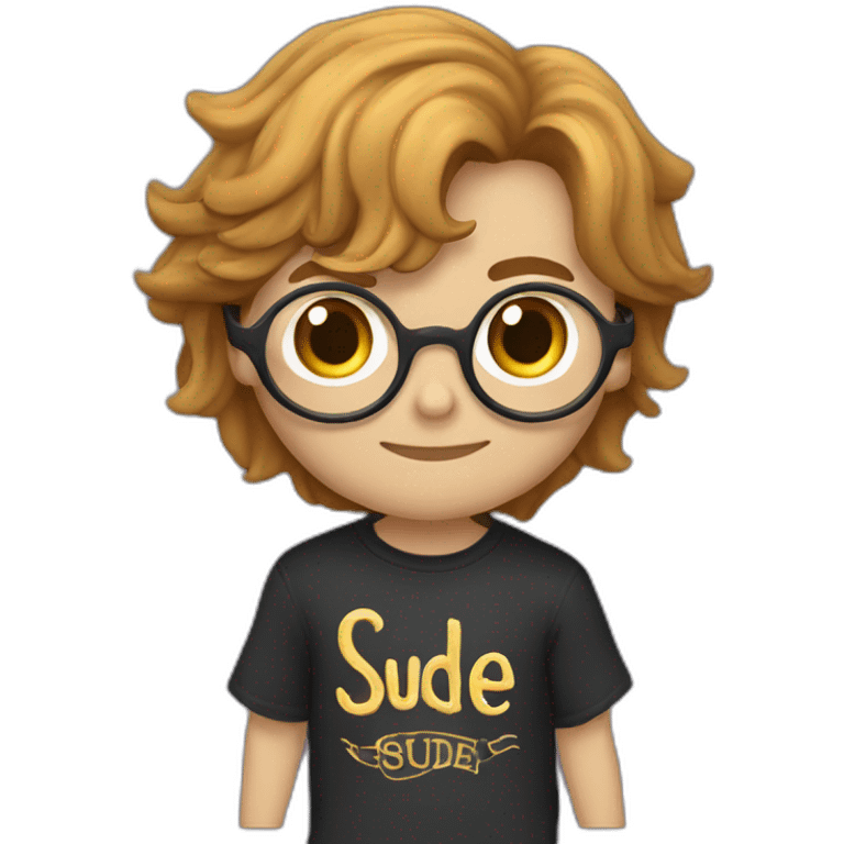 Harry Potter wears a T-shirt with the word Sude on it emoji