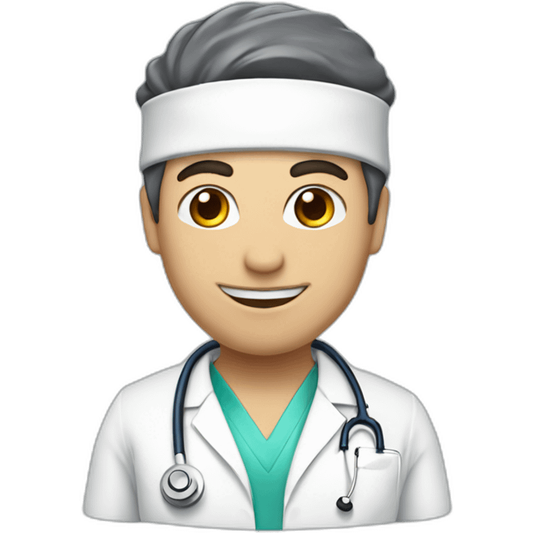 doctor in a scrub hat with the inscription MD.OSHER emoji