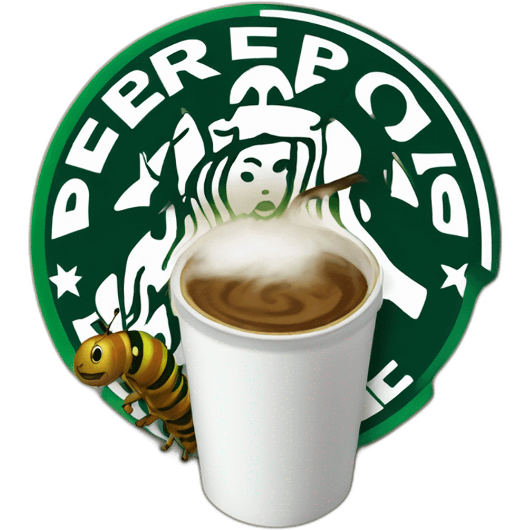 À simply starbuck coffe with caterpillar and not other elemebts  emoji