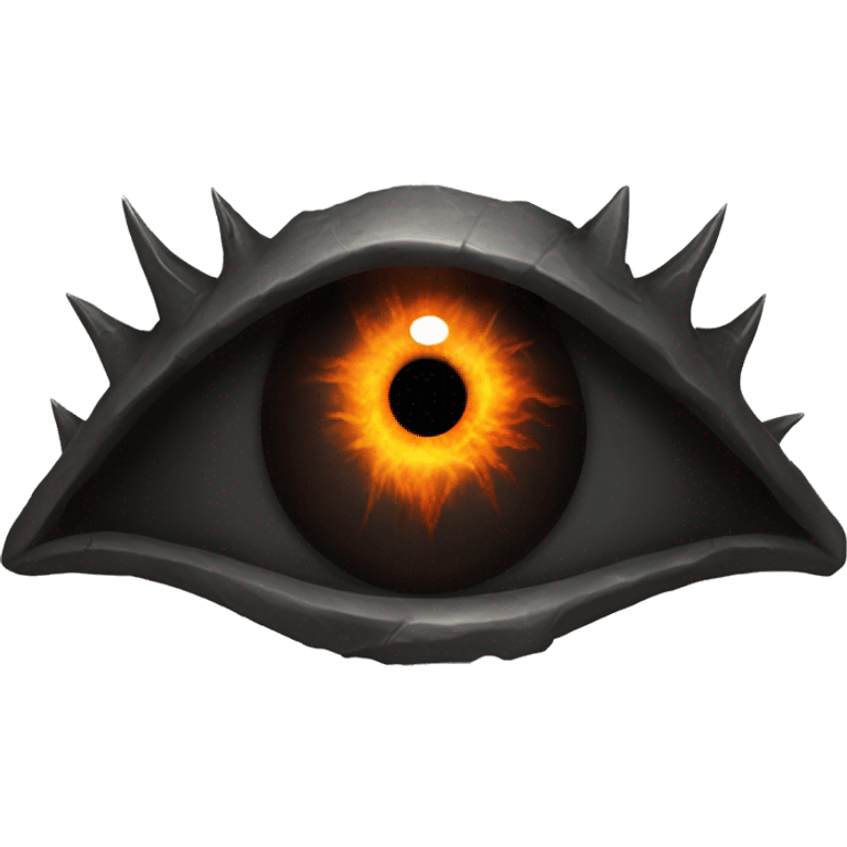 Eye of Sauron with glowing orange iris, set in a dark tower of Mordor emoji