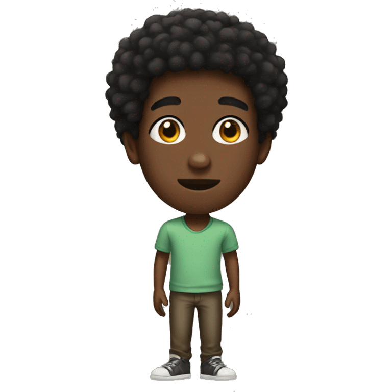 Skinny Black Boy with short afro emoji