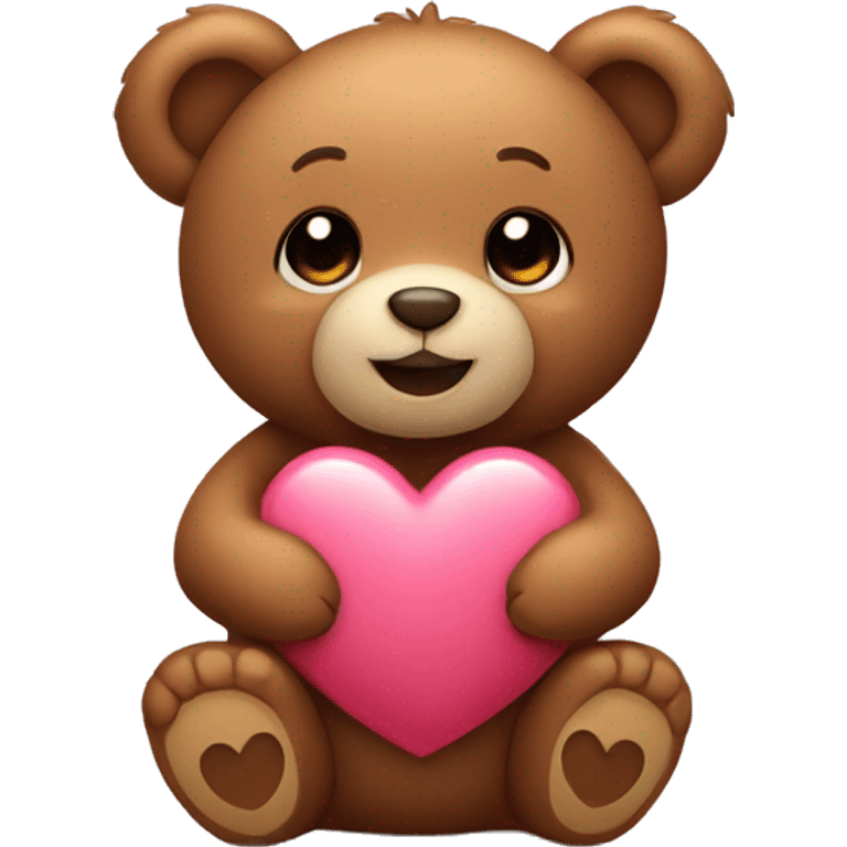 teddy bear holding heart  emoji