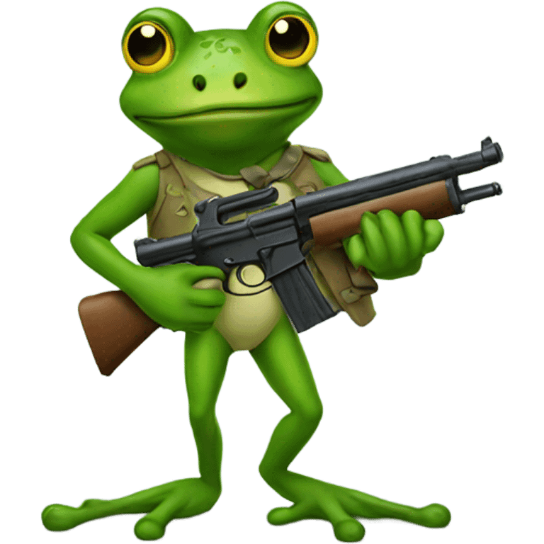 frog holding a gun emoji