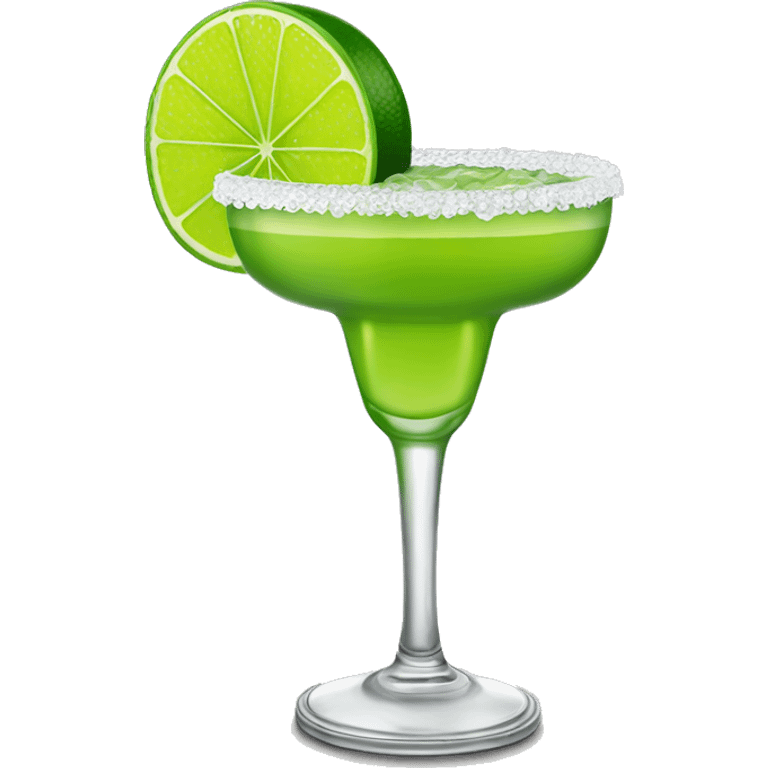 realistic lime margarita with tajin rim emoji