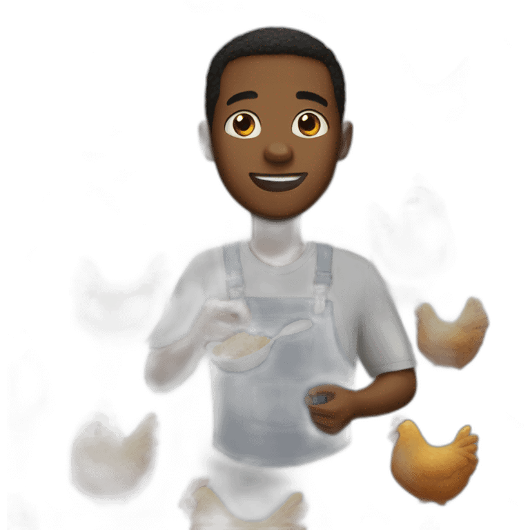 Black men eating chiken emoji