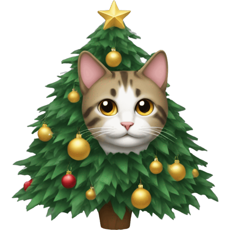 Cat in christmas tree emoji