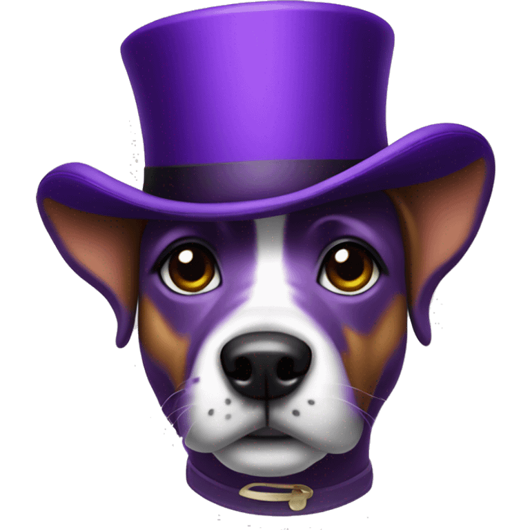 Purple dog with rep top hat emoji