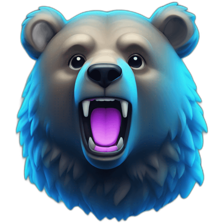 bear blue neon emoji