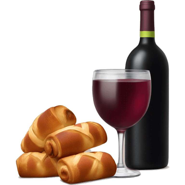 Wine in a cup with cinamon rolls emoji