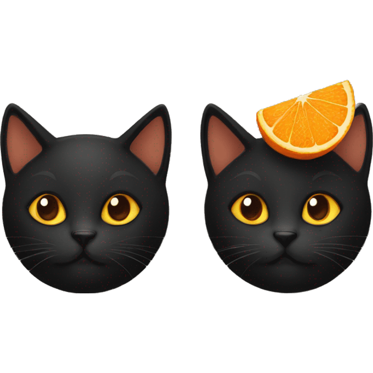 Black cat and orange Cat  emoji