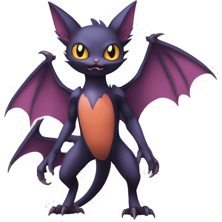 Bat-Cat-Noivern-Noibat-Litten-Pokémon-Fakémon-hybrid Full Body emoji