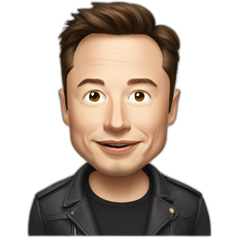 elon musk with big cheek emoji