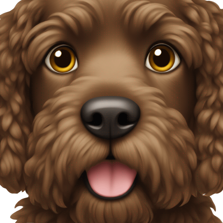 Dark brown doodle dog adult emoji