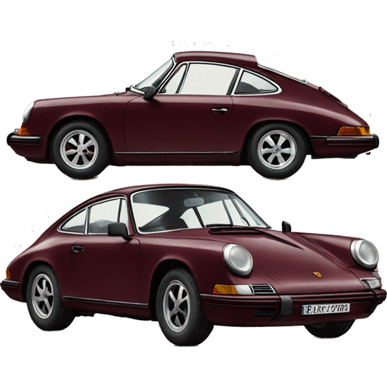 Old bordeaux Porsche emoji