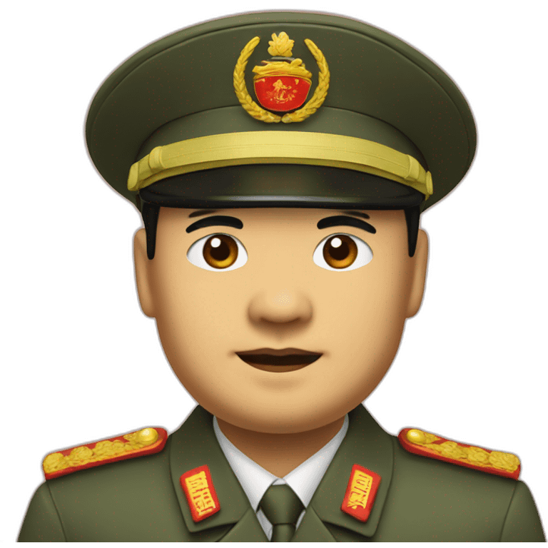 Xi Jinping in a military hat emoji