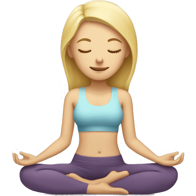 Blonde lady doing yoga with closed eyes emoji