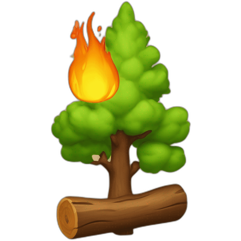 Du feu sur du bois emoji