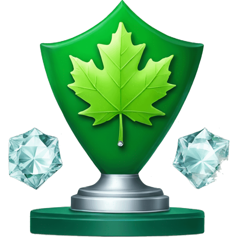 Green Maple Leaf Add a Diamond trophy emoji