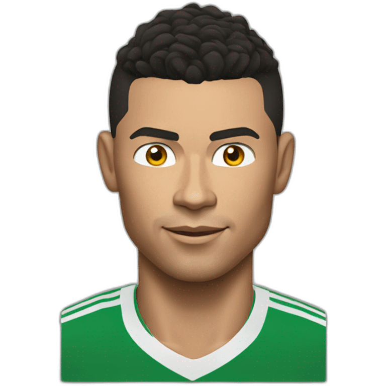 Realistic Ronaldo who is shooting emoji