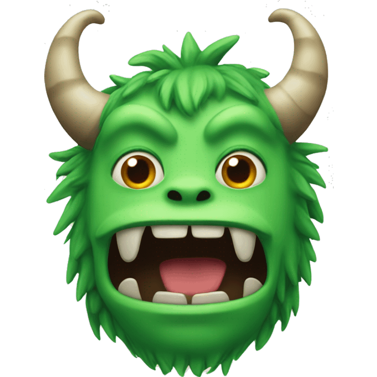 A green monster with horns emoji