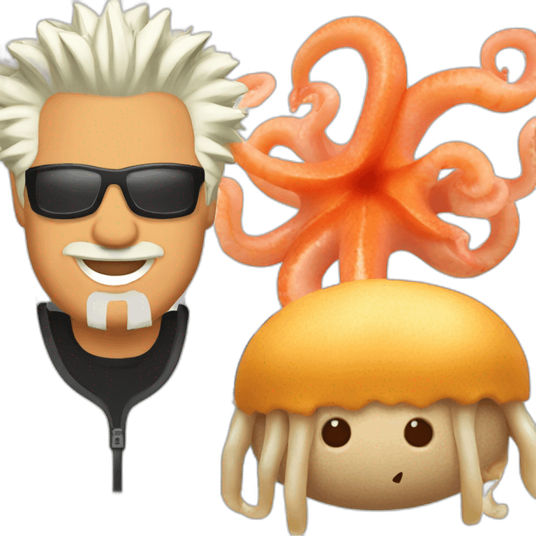 guy fieri with a squid head emoji