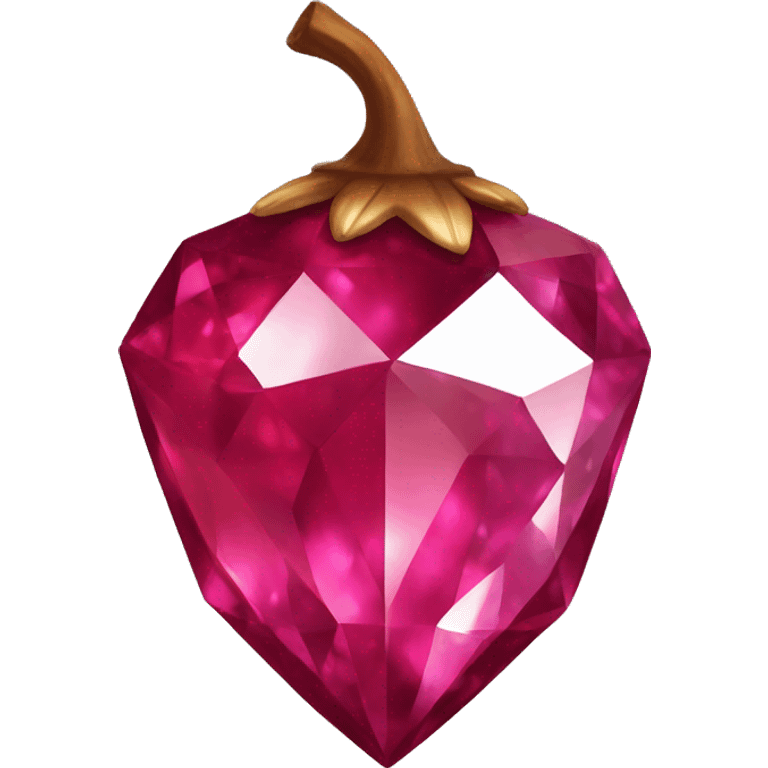 sparkling Ruby Acorn like diamond emoji