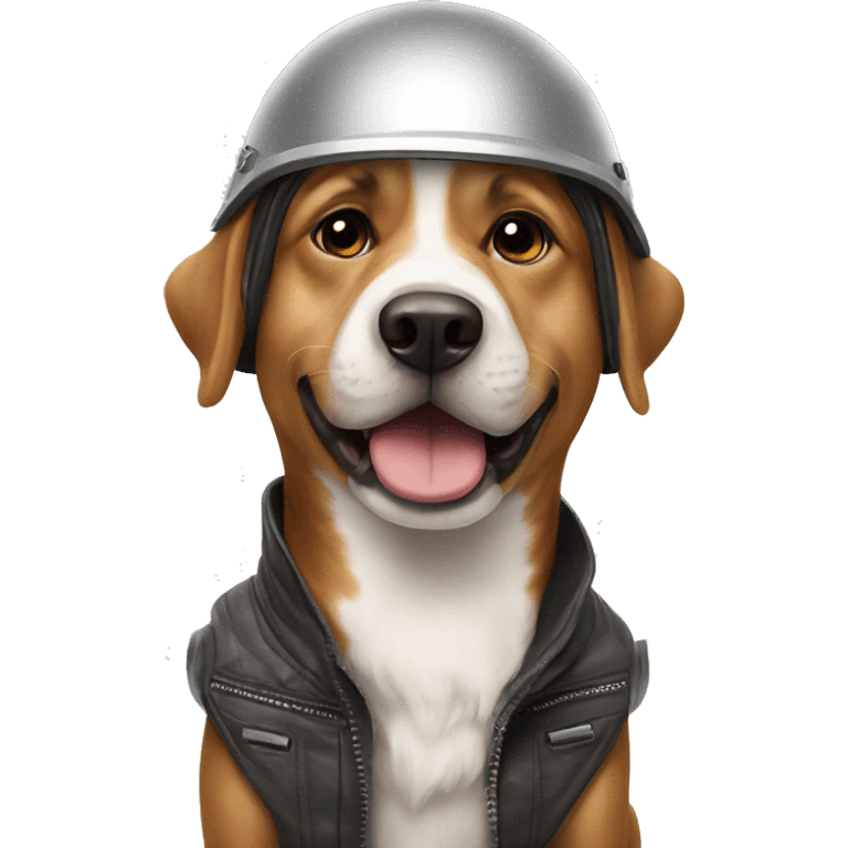 A dog with a helmet ￼ emoji