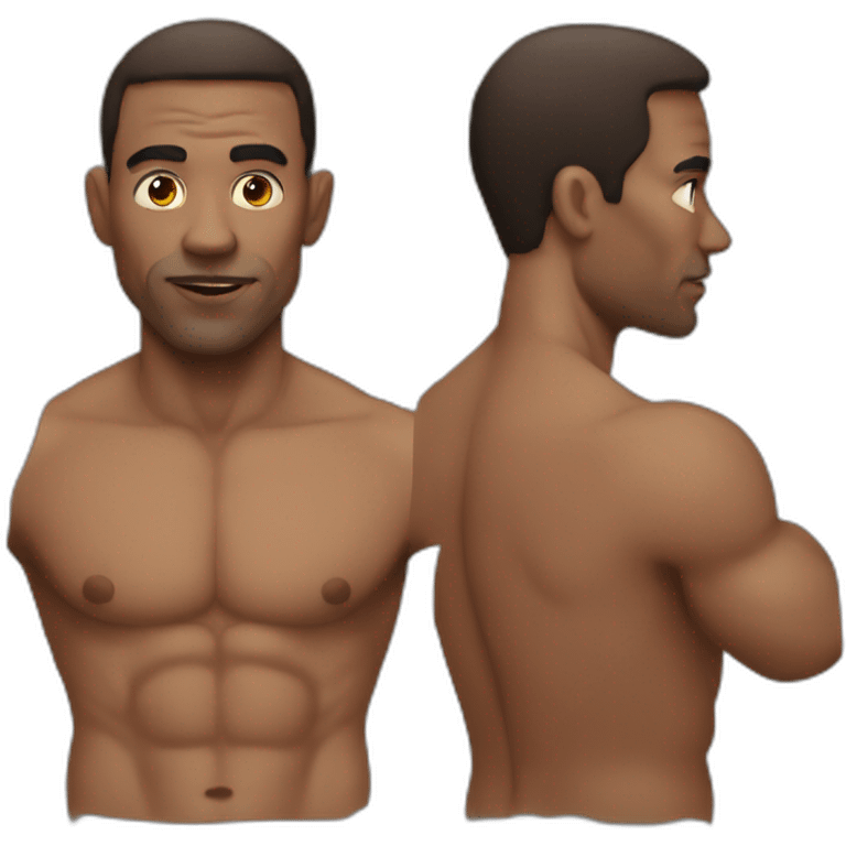 jacked mix race man emoji