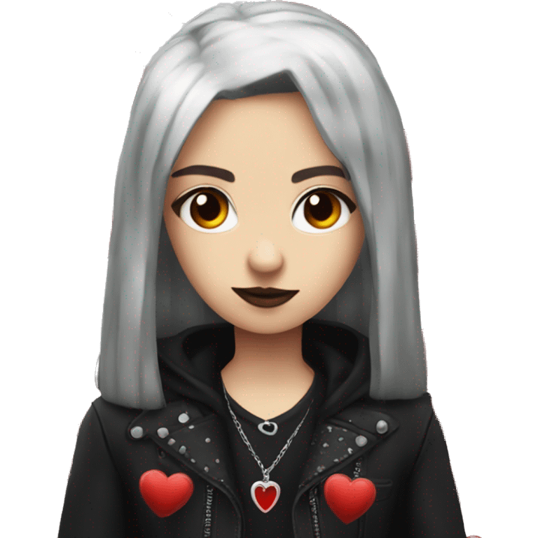 Goth red heart  emoji